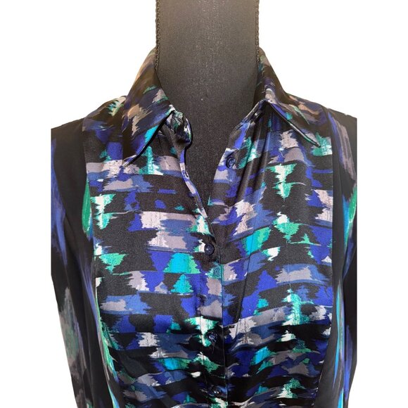 Kirna Zabete Blouse Abstract Pattern Hi Low City Classic Formal Party Office - Picture 9 of 11